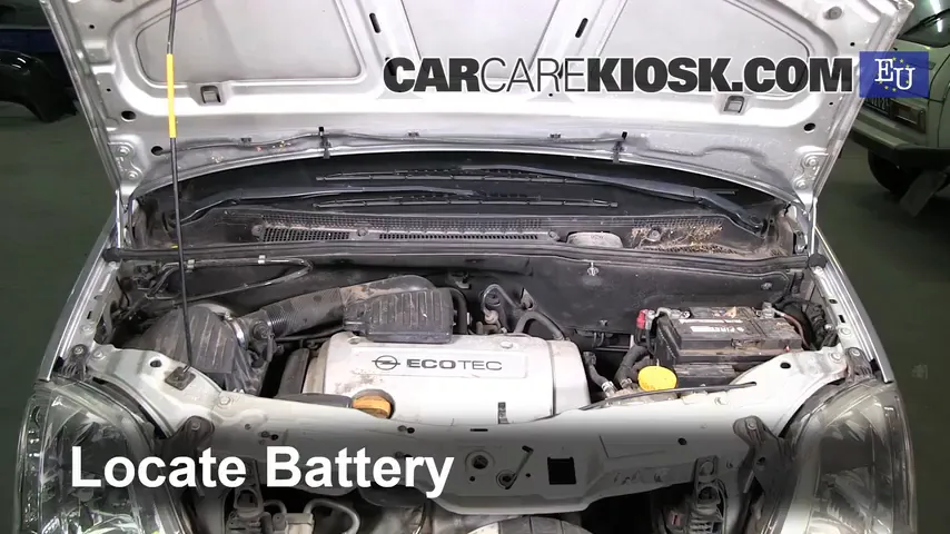 2003 Opel Meriva SE Cosmo 1.6L 4 Cyl. Batterie Changement